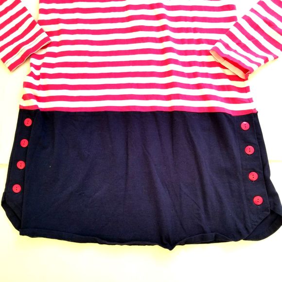 Florence Eiseman Studio 342 Dress Girls 16 Pink White Striped Navy Blue - Picture 11 of 12